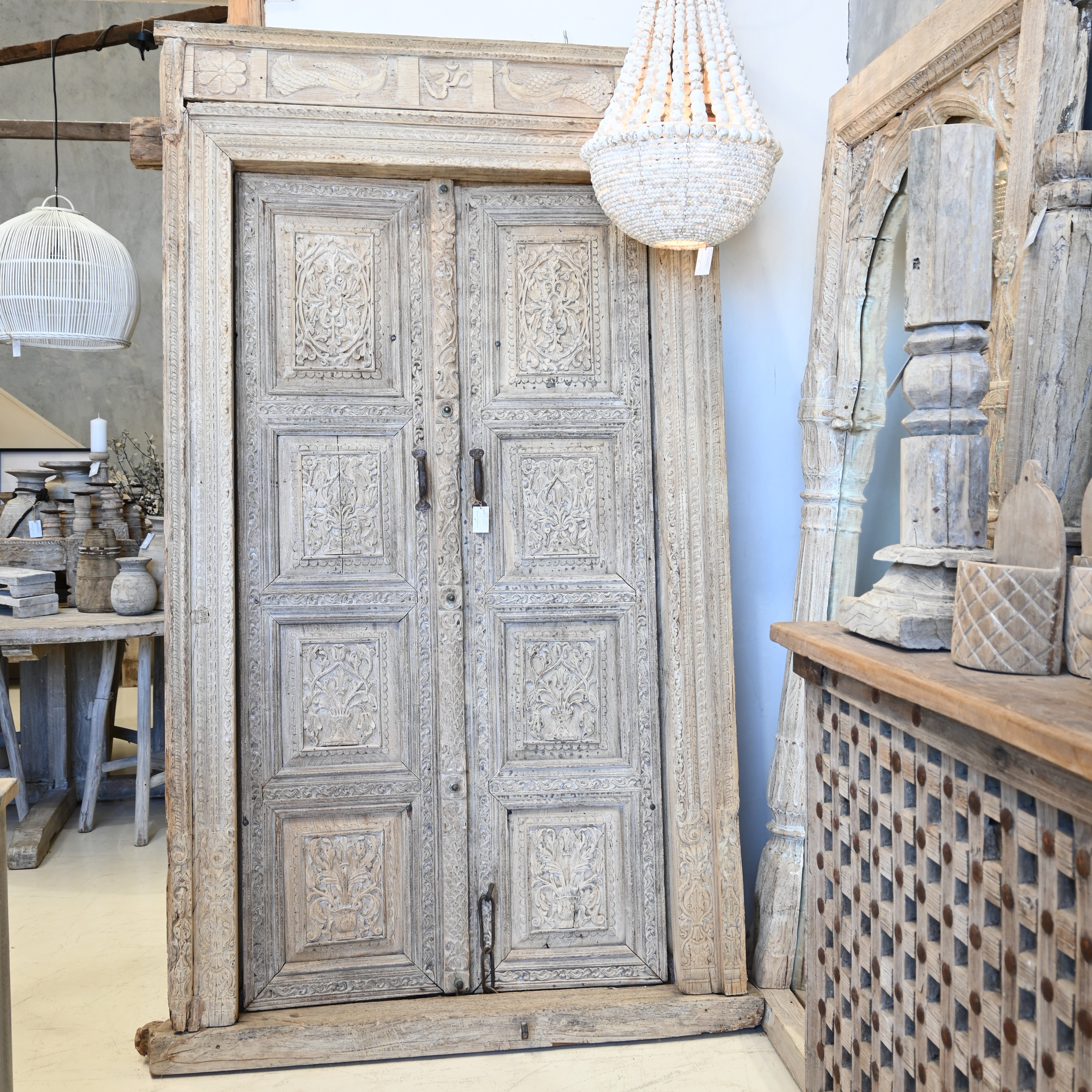 Antique Indian door  w/frame 269618