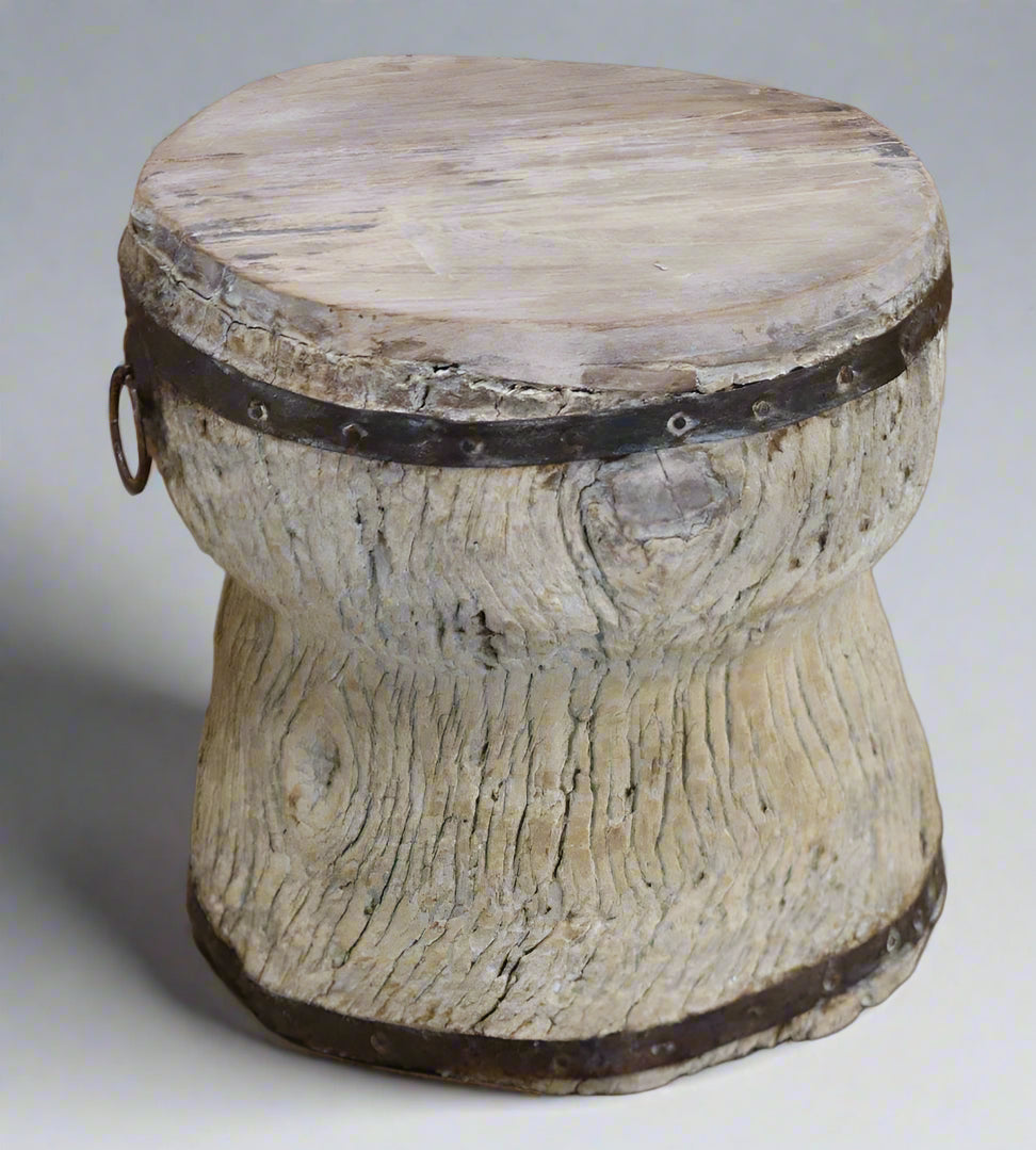 Vintage Indian Ukhali stool 330171