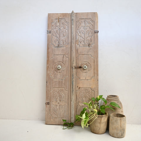 Presale Vintage Indian carved door with iron detail (with frame) 296741