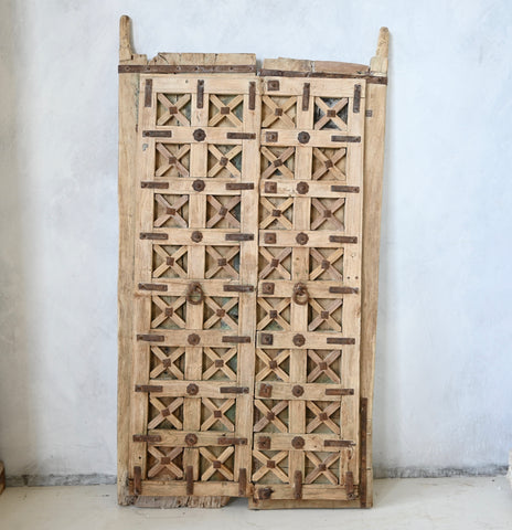 Presale Antique Carved Door Panel with Metal Detail 285645