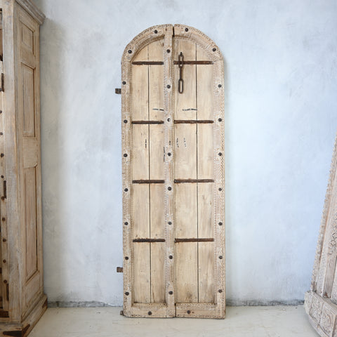 Presale Vintage Indian carved door with iron detail (with frame) 296741