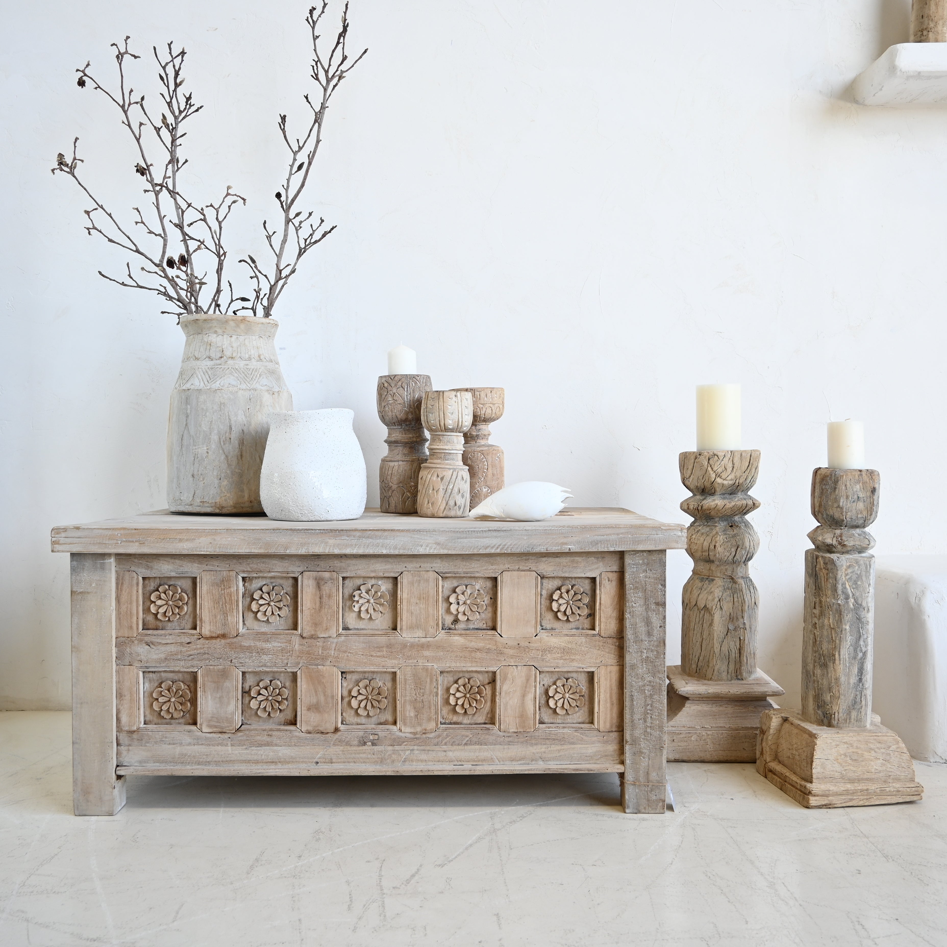 Carved Coffee Table Trunk