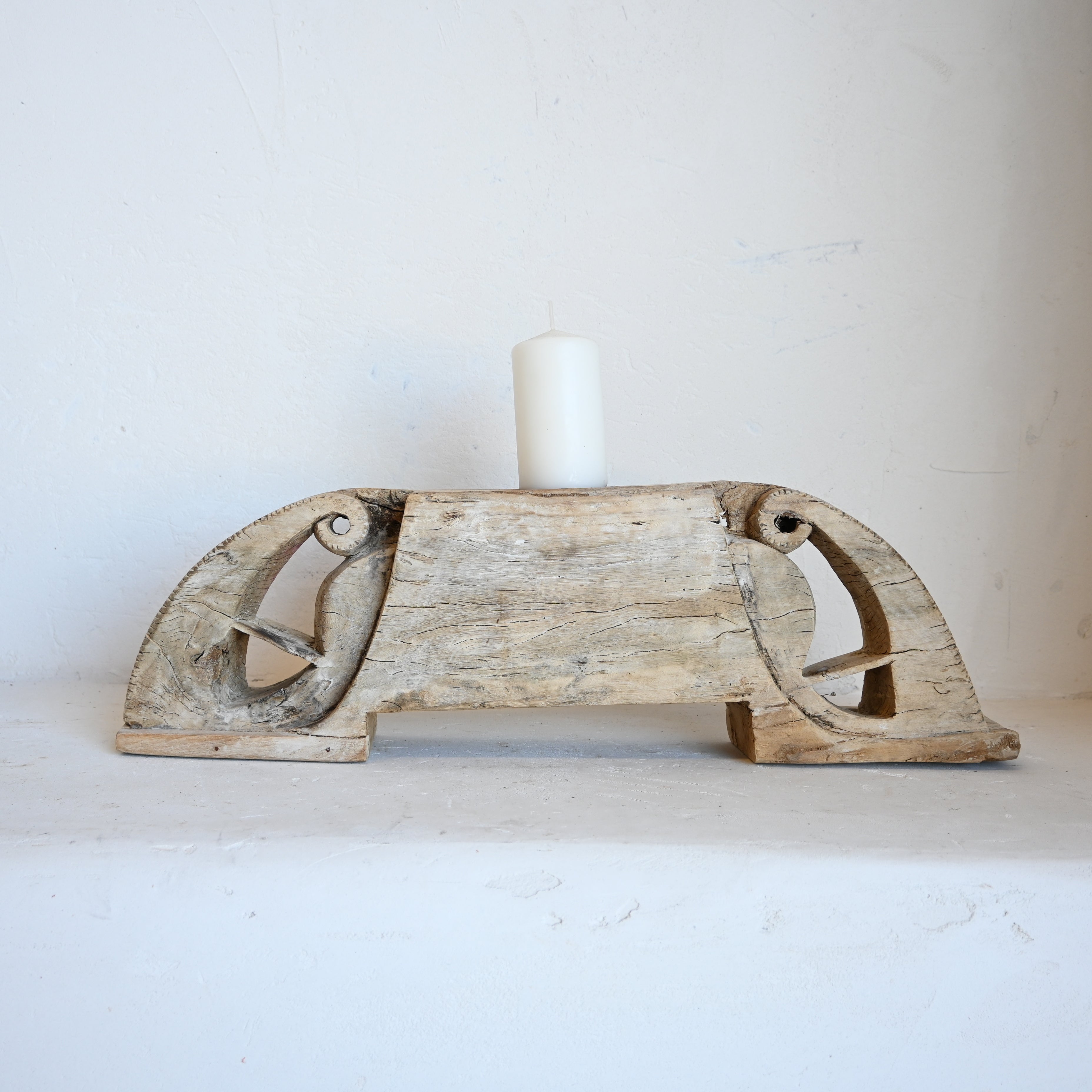 Indian Carved Base Candle stand 296923 C