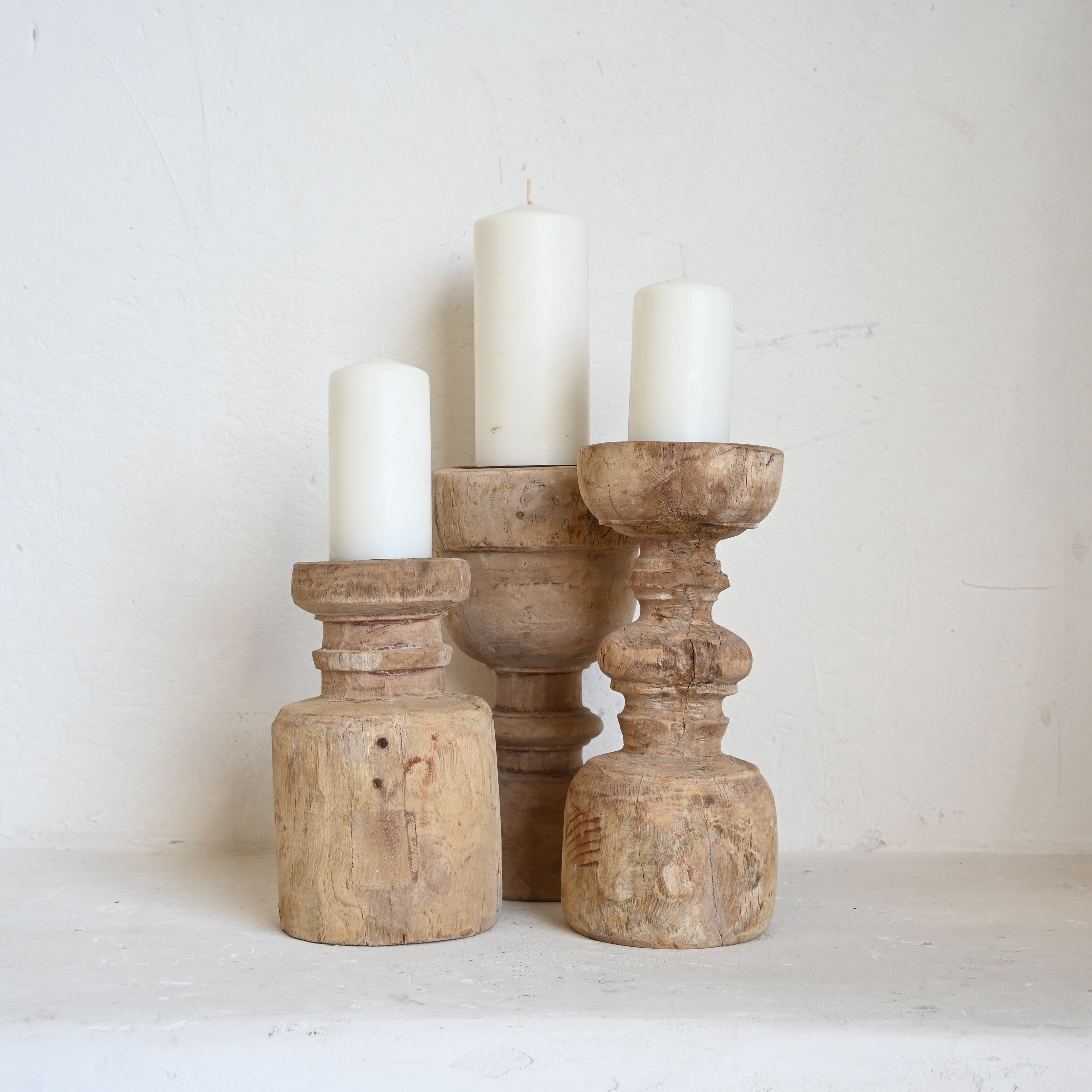 Indian Carved Candle stand 310958