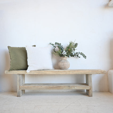Vintage Indian White bajot/side table 246111