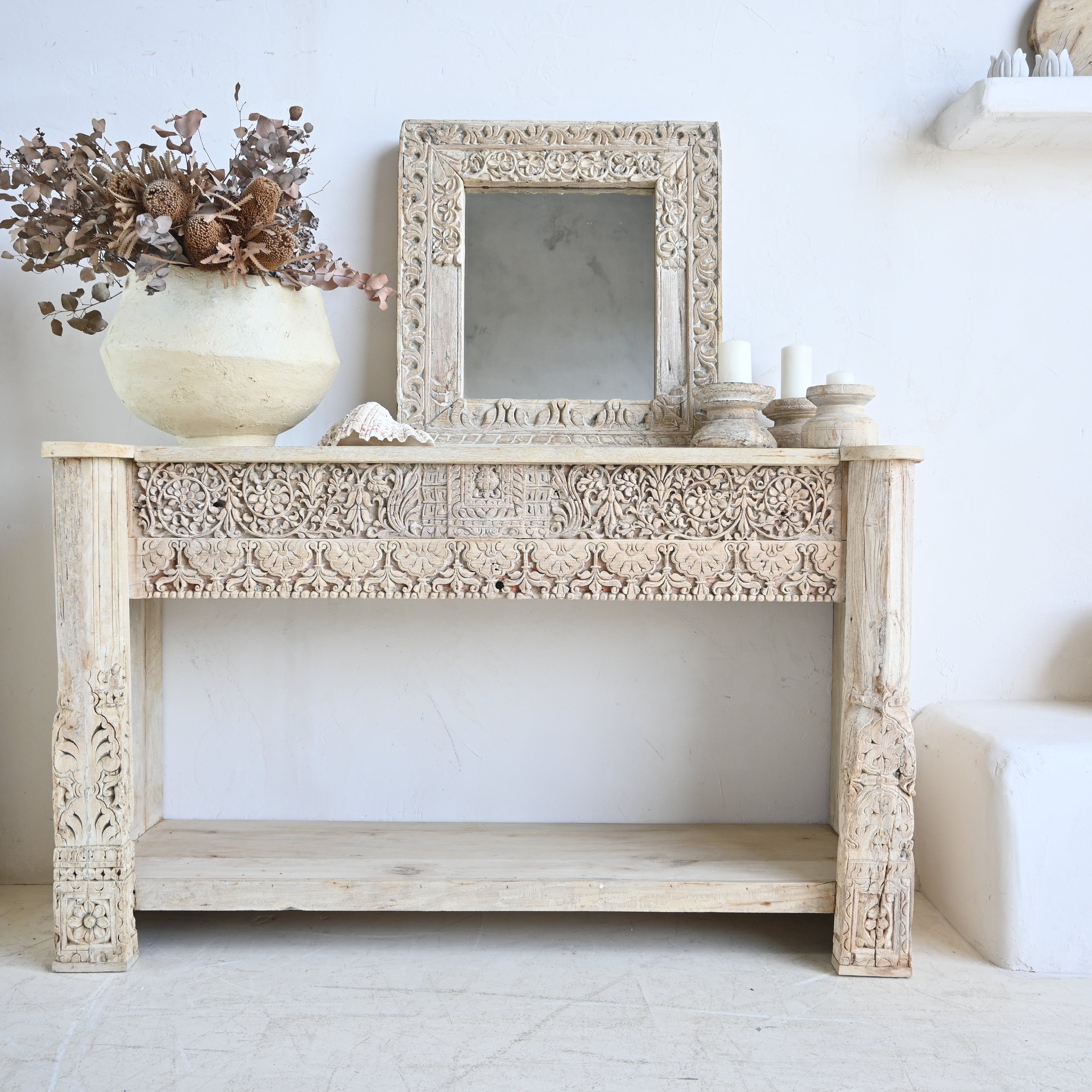 Vintage Indian Carved Console 328309
