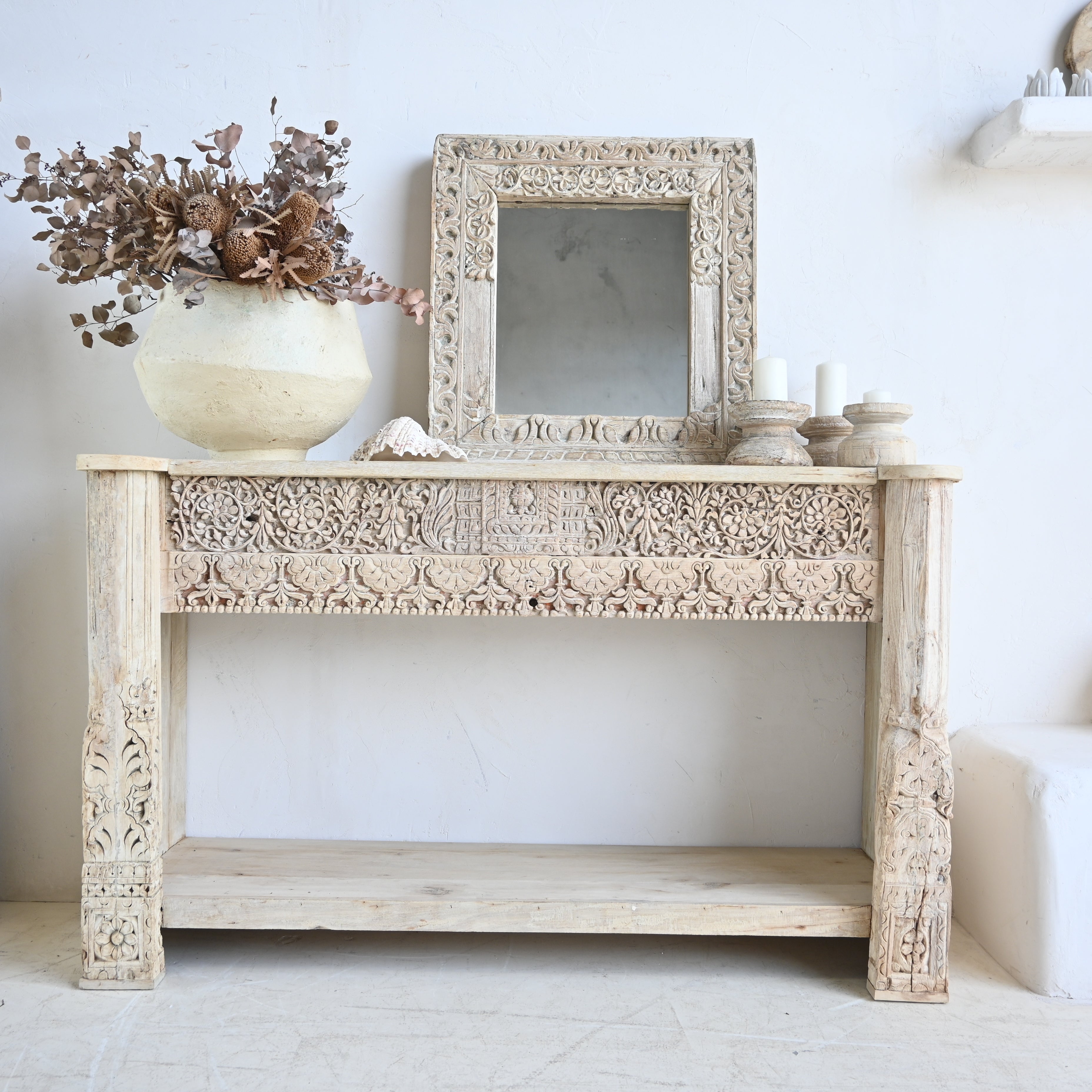 Vintage Indian Carved Console 328309