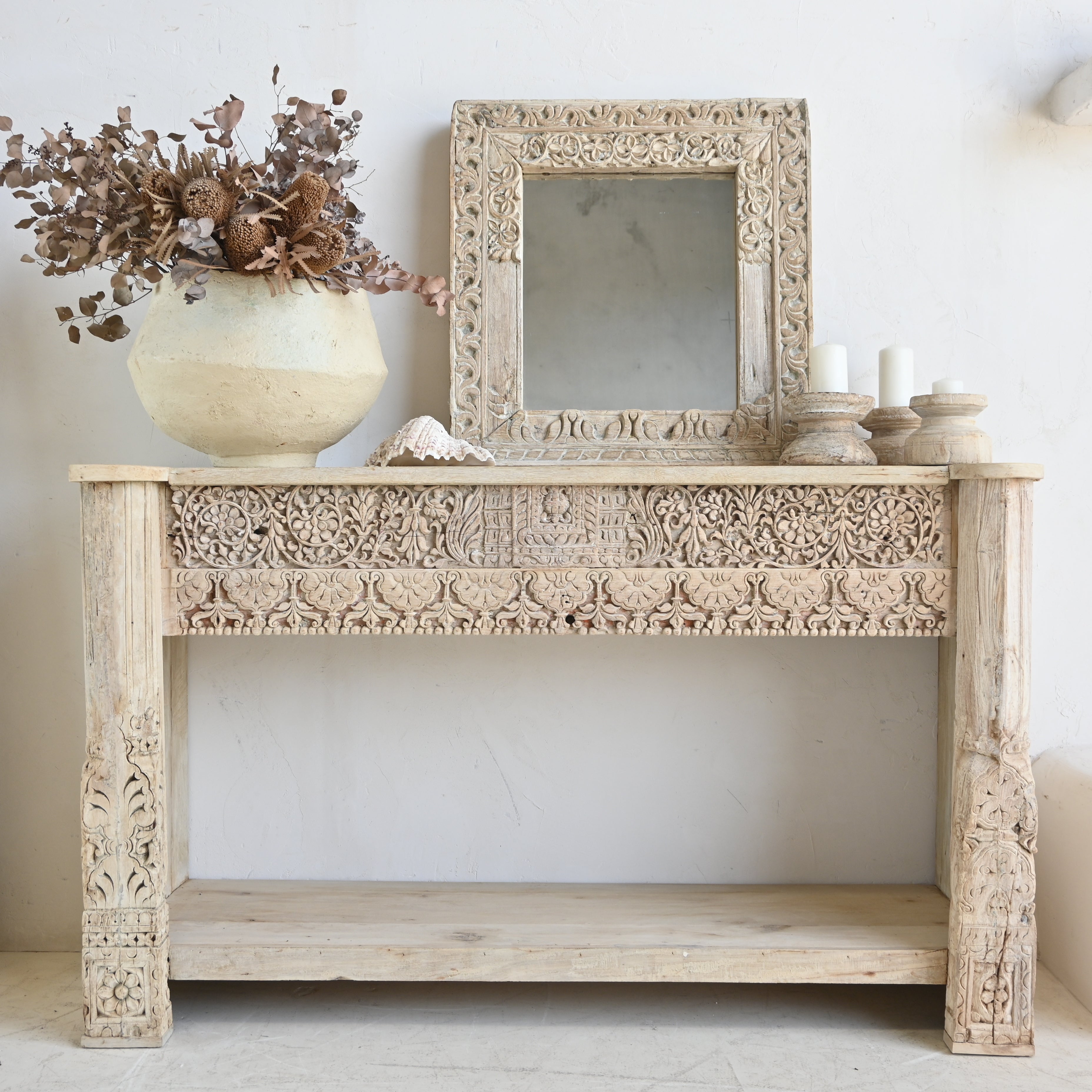 Vintage Indian Carved Console 328309