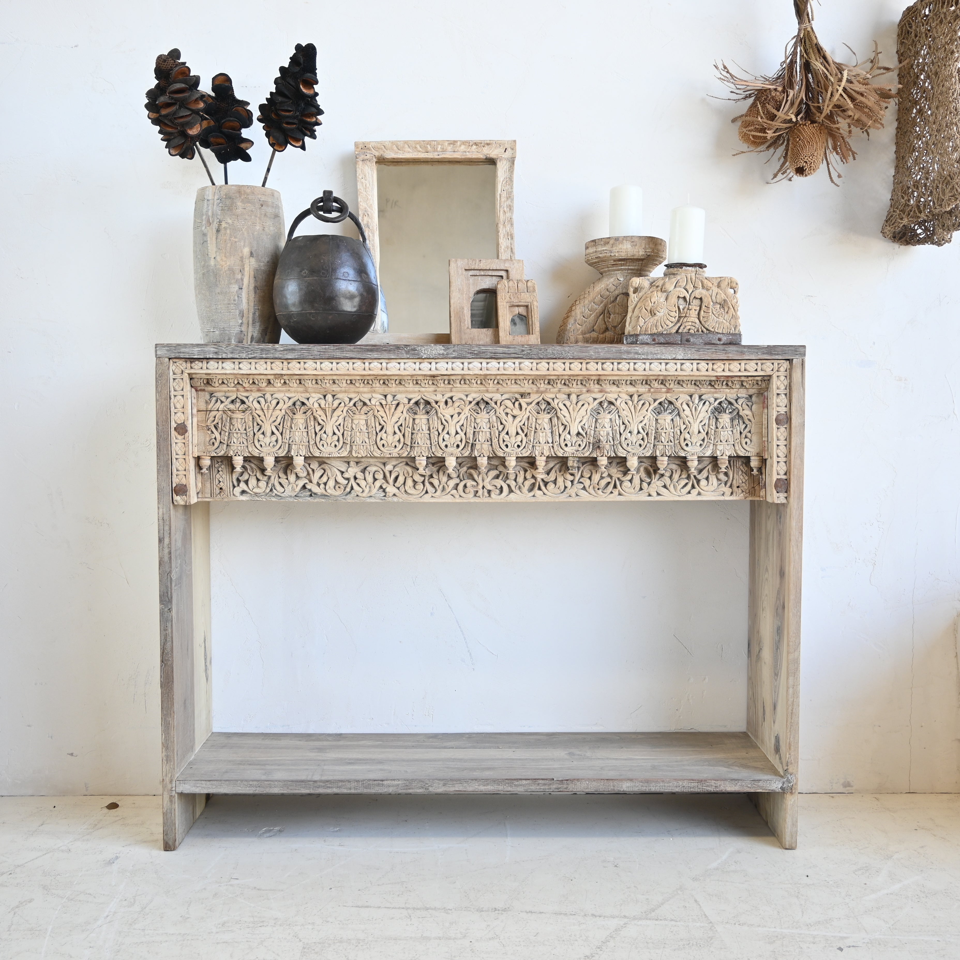 Vintage Indian Carved Console 329836