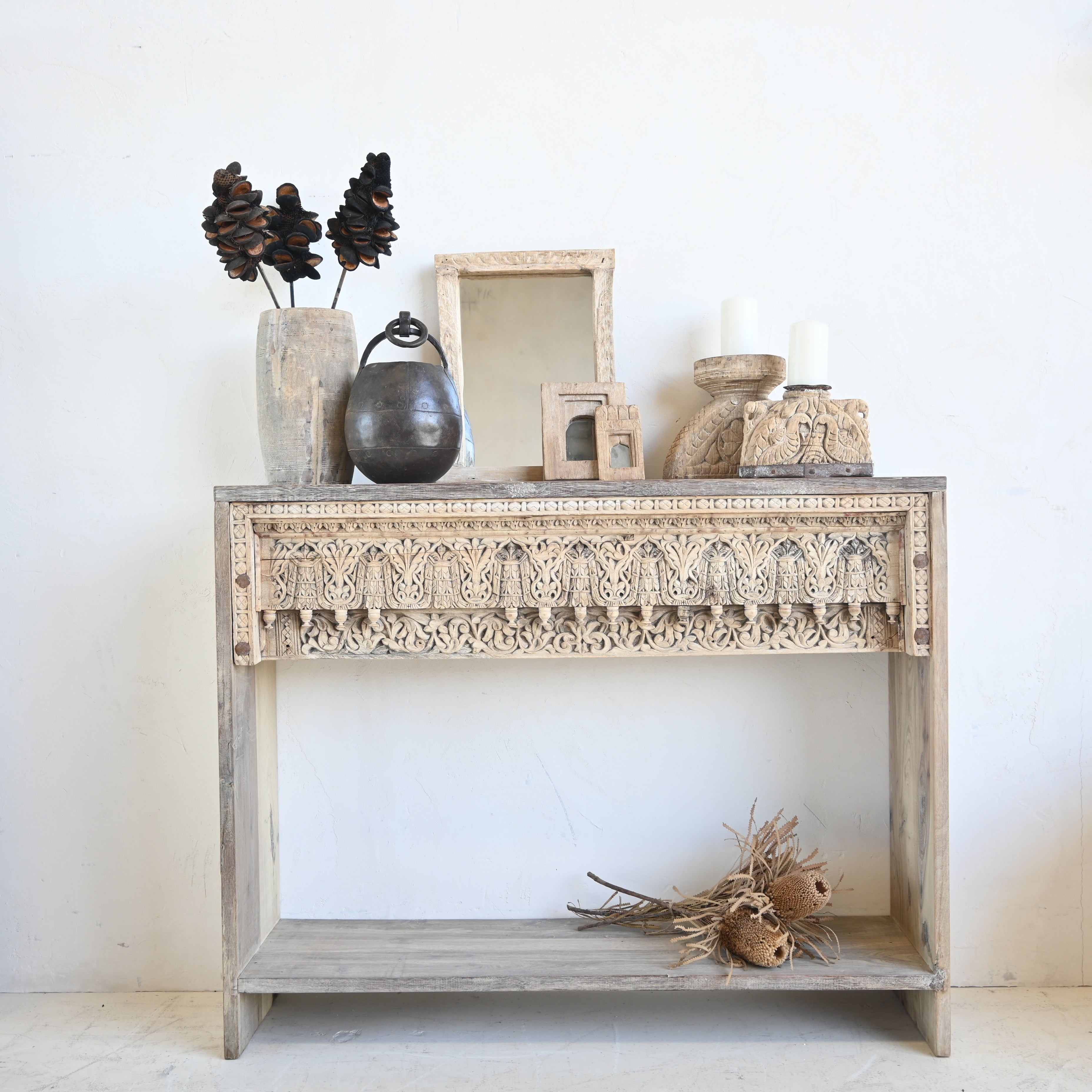 Vintage Indian Carved Console 329836