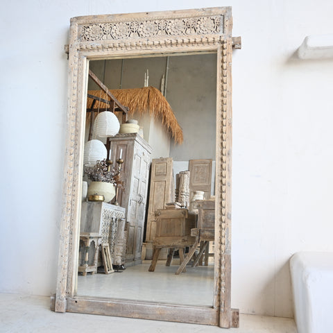 Indian carved mini temple mirror 316160