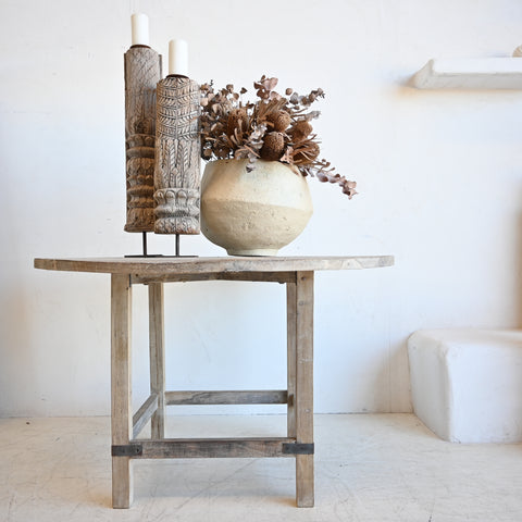 Vintage Indian White bajot/side table 246111