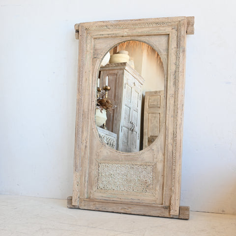 Indian carved mini temple mirror 316160