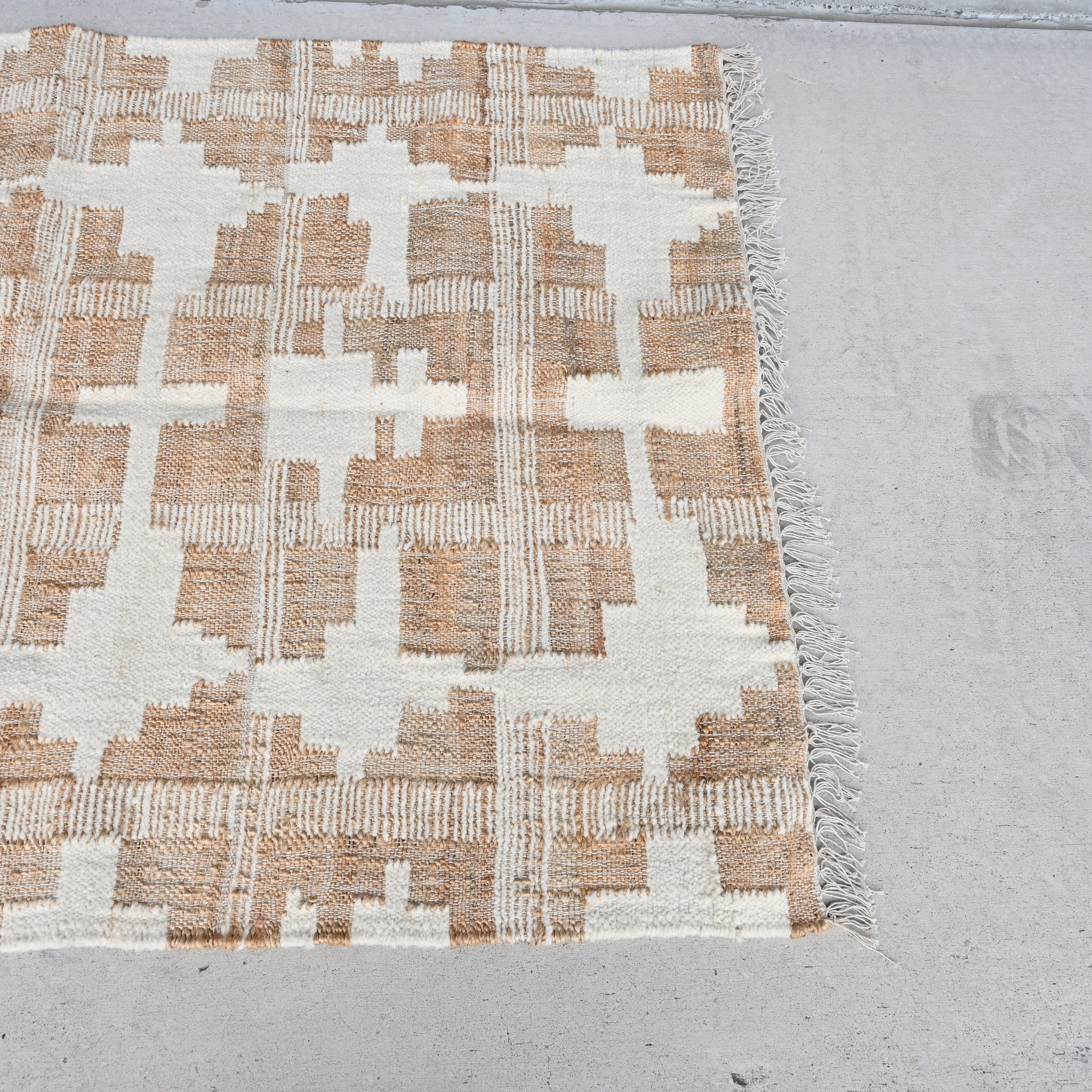 Natural Indian Wool/ Jute rug  S002a