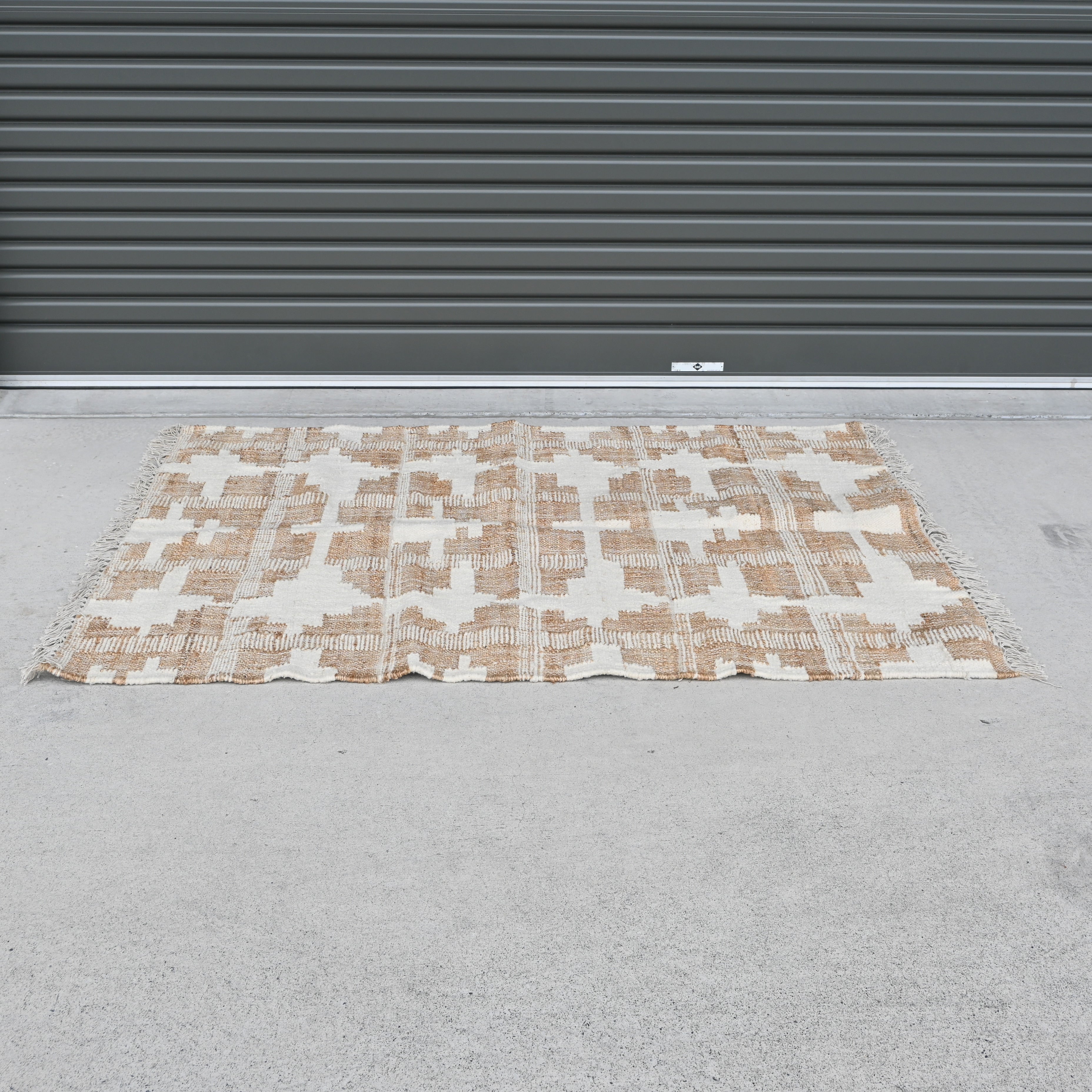 Natural Indian Wool/ Jute rug  S002a