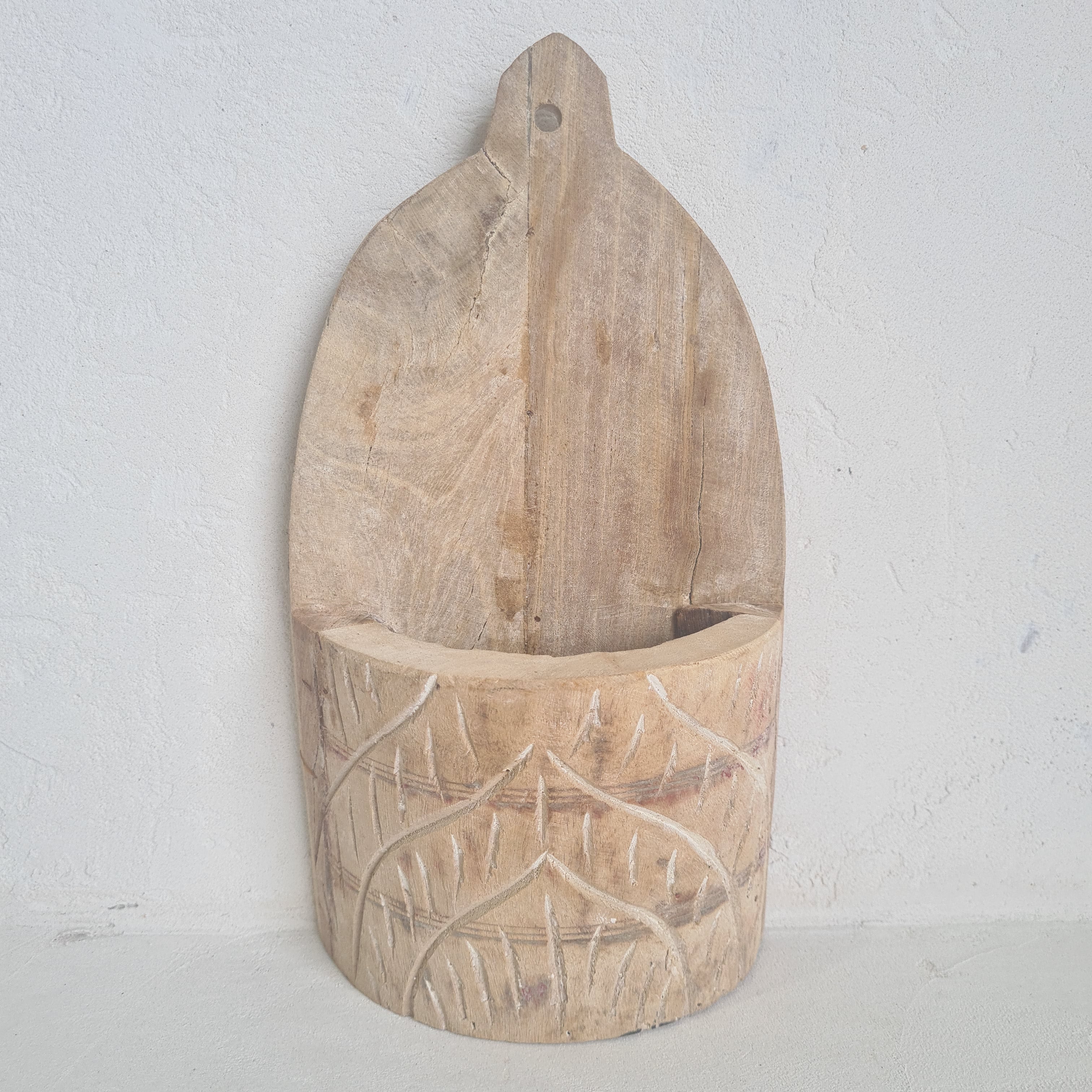 Carved Vintage Indian Utensil Holder 214550- 4