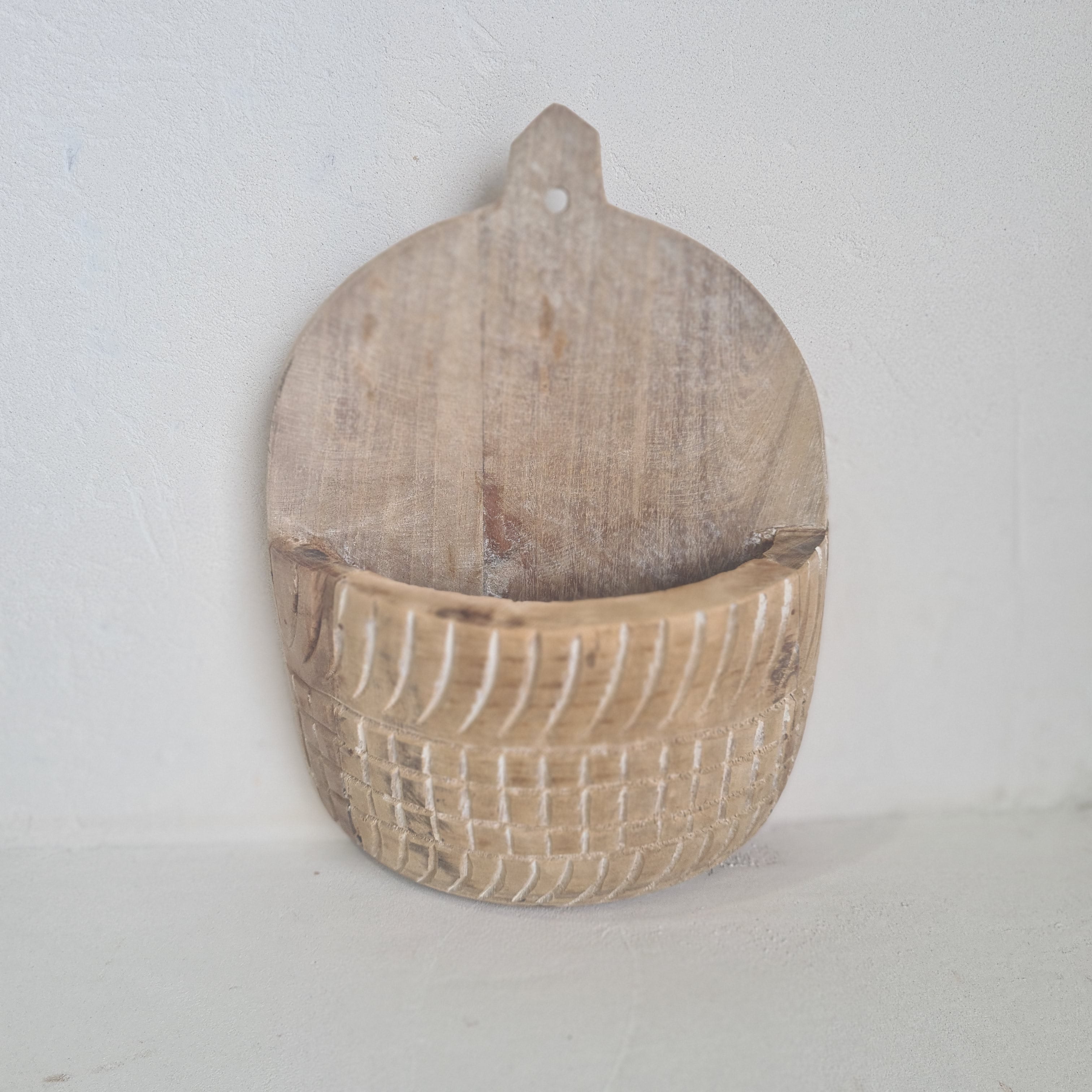 Carved Vintage Indian Utensil Holder 214550- 2