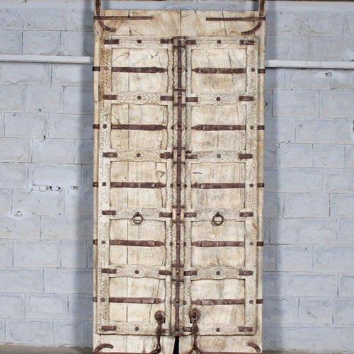 Presale Antique Carved Door Panel with Metal Detail 285645