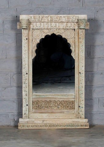 Indian carved mini temple  mirror B002