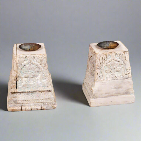 Indian Carved Candle stand 310958