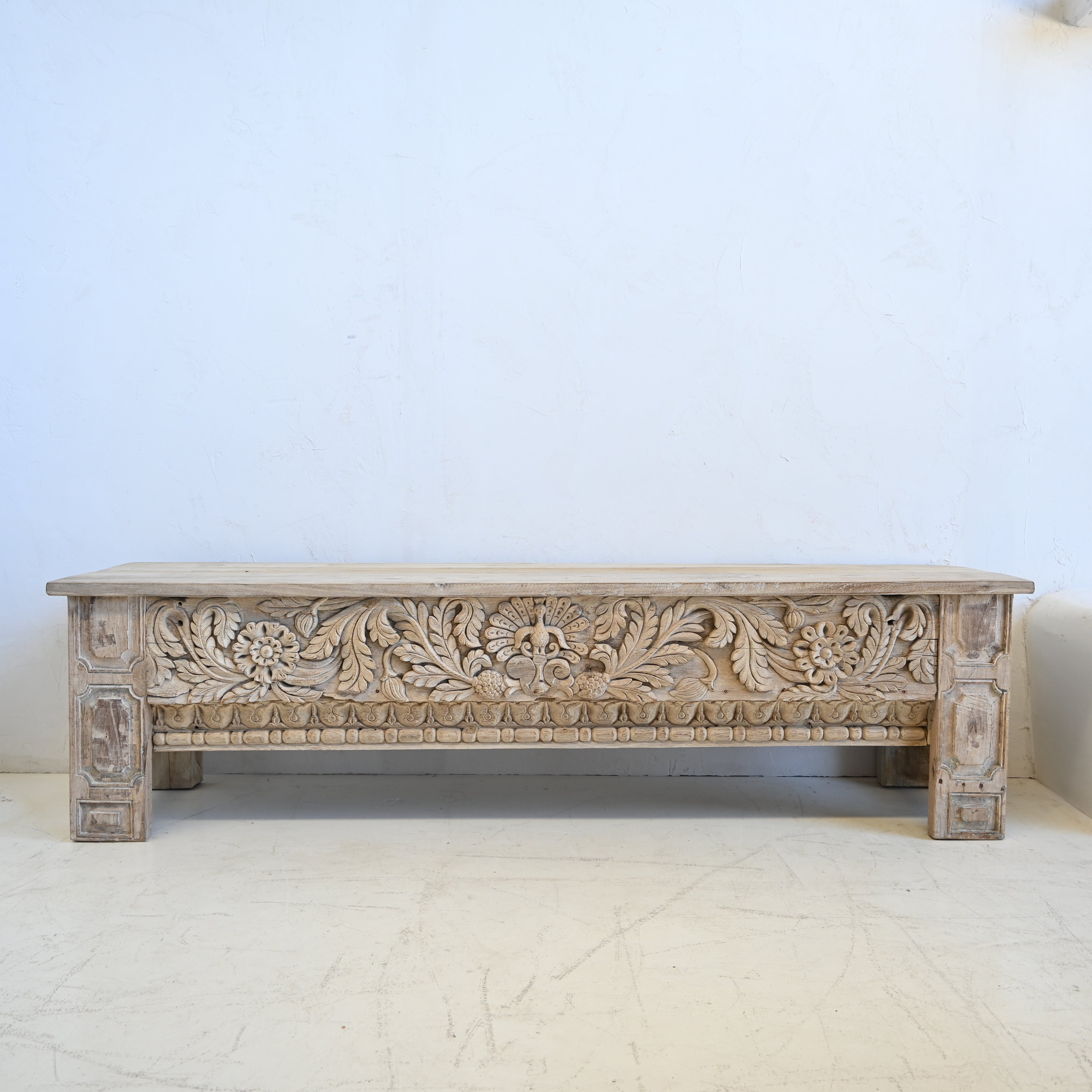 Vintage Indian Carved Bench 282349