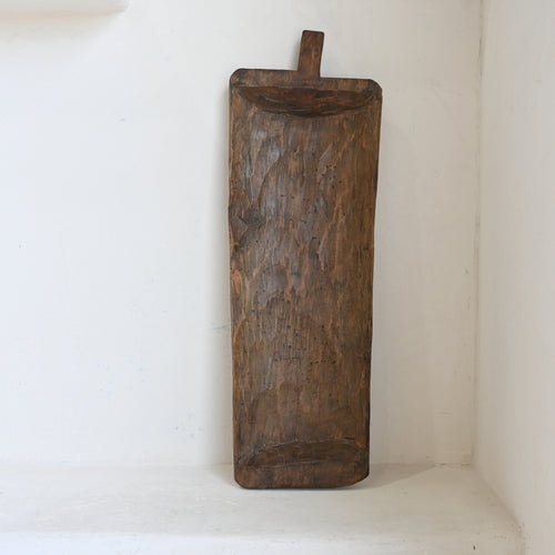 Vintage wooden tray on a white background