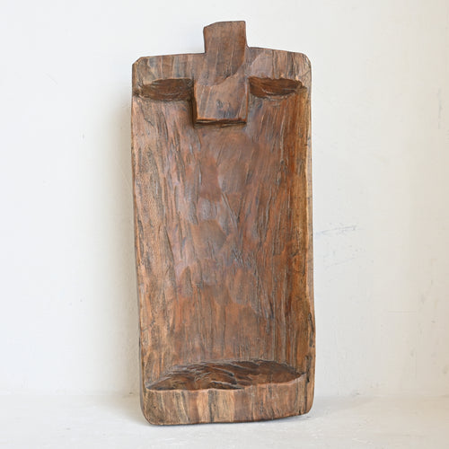 Hand carved wooden tray with texture