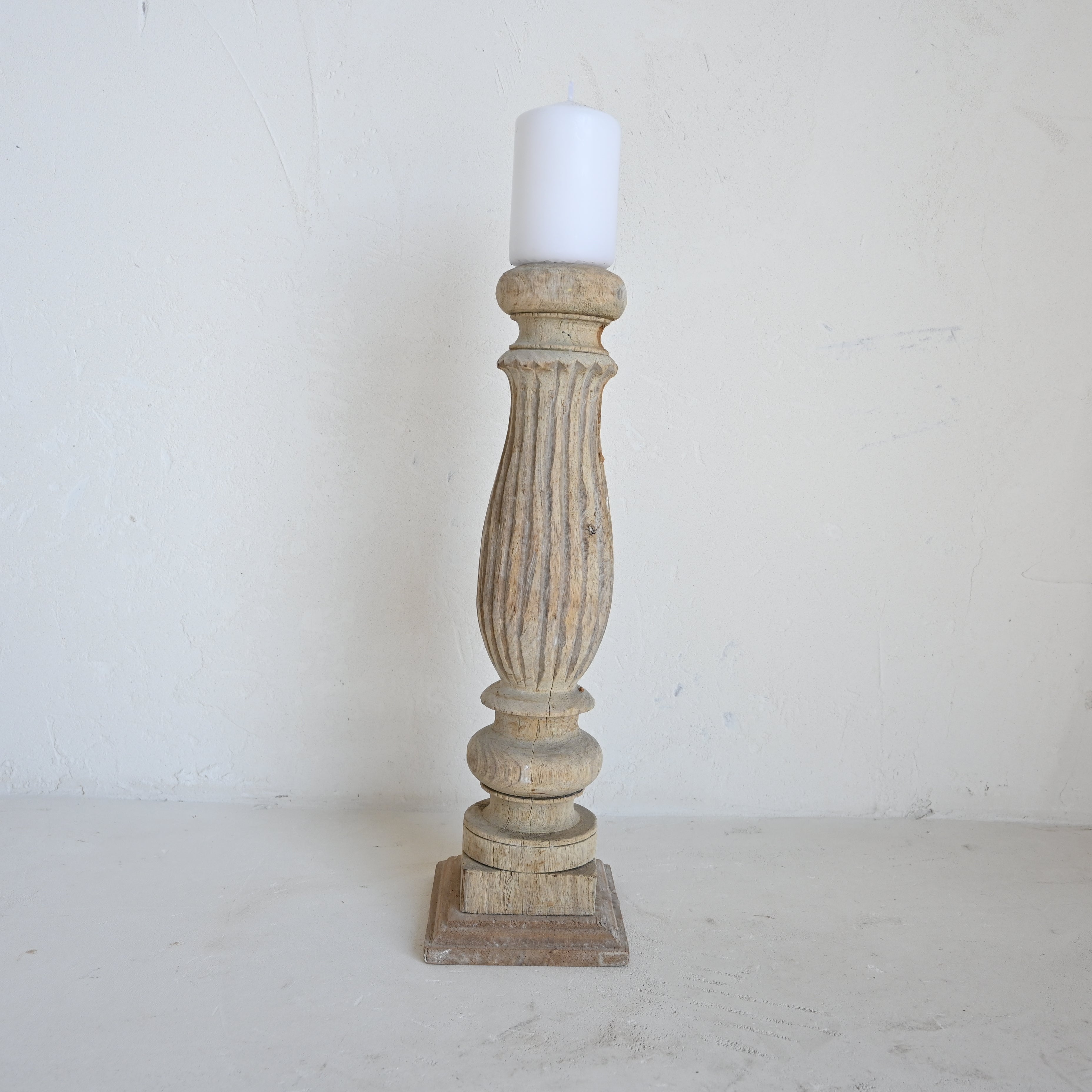 Vintage Indian table leg candle holder 03