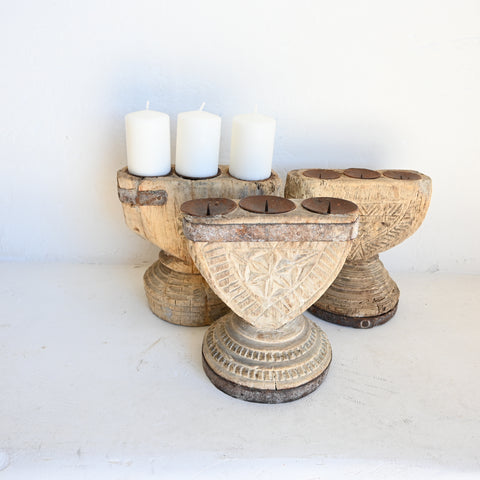 Indian Vintage pillar candle holder 271013