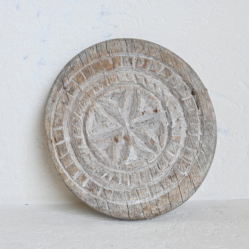 Vintage Carved Chapati Plate B