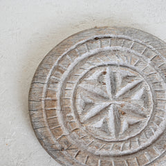 Vintage Carved Chapati Plate B