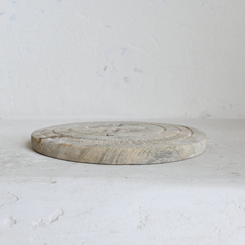 Vintage Carved Chapati Plate D