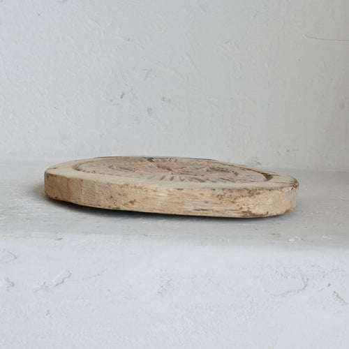 Vintage Carved Chapati Plate E