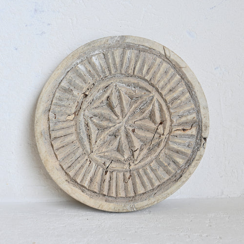 Vintage Carved Chapati Plate F