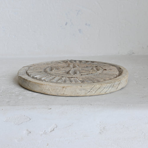 Vintage Carved Chapati Plate F