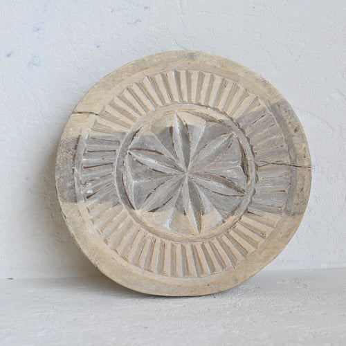 Vintage Carved Chapati Plate G