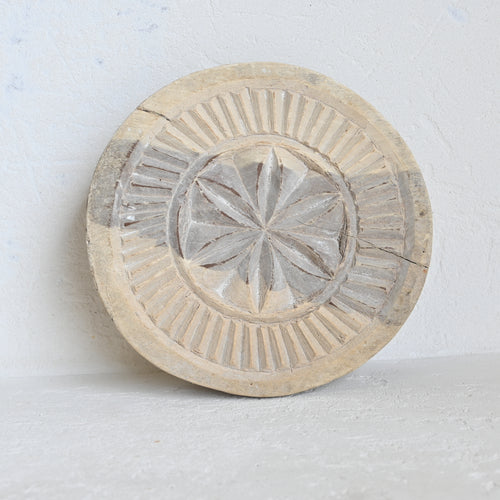 Vintage Carved Chapati Plate G