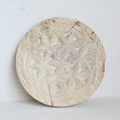 Vintage Carved Chapati Plate E