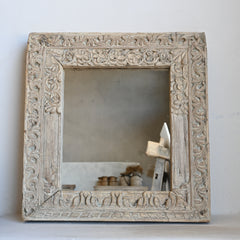 Vintage Carved Indian Square Mirror 298336