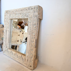 Vintage Carved Indian Square Mirror 298336
