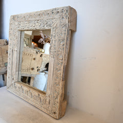 Vintage Carved Indian Square Mirror 298336