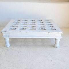 Vintage Indian White bajot/side table 246111