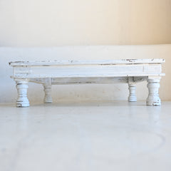 Vintage Indian White bajot/side table 246111