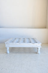 Vintage Indian White bajot/side table 246111