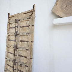 Antique Carved Door Panel with Metal Detail 285645