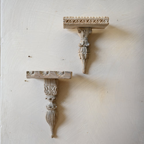 Carved Indian Timber Wall Shelf 302270