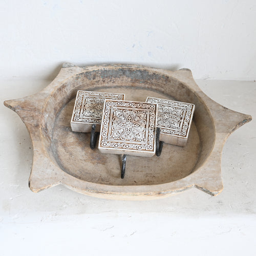 Indian printing block single wall hook 245513