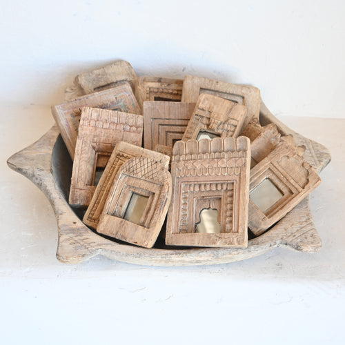 Indian carved mini temple  mirror 316160