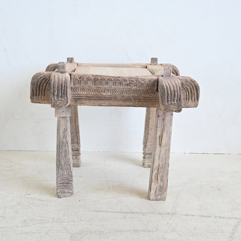 Vintage Indian White bajot/side table 246111