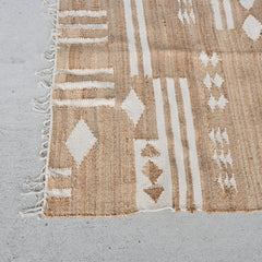 Natural Indian Wool/ Jute rug  S002b